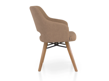 PARADISE VITO - Leather chair with armrests by 5A Design - view 3